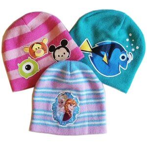 Set of 3 Disney Soft Beanie Caps Dory Tsum Tsum Princess